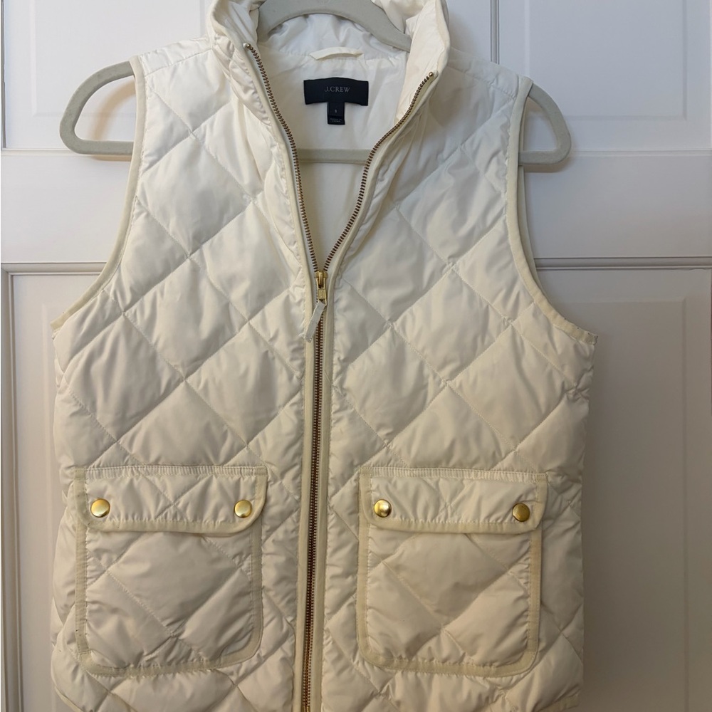 J. Crew Women's Ivory Quilted Vest